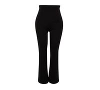 Trendyol Damen Gerade Hohe Taille Hosen in Plus Size Calzoncillos, Black, XL De Las Mujeres