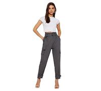 Trendyol Damen Gerade Jogger Hohe Taille Hose Calzoncillos, Gray, 34 De Las Mujeres