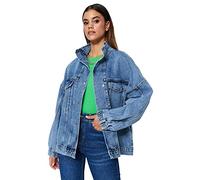 Trendyol Damen Gerade Lange Ärmel Plus Size Jacke Chaqueta, Blue, S De Las Mujeres