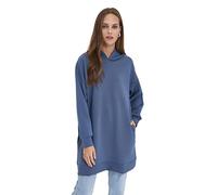 TRENDYOL Damen Gerade Lange Ärmel Regulär Hijab-Sweatshirt Sudadera, Azul Marino, M para Mujer