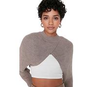 Trendyol Damen Gerade Lange Ärmel Regulär Sweater suéter, Mink, L De Las Mujeres