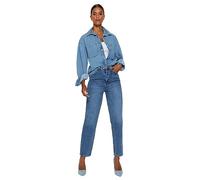 Trendyol Damen Gerade Mama Hohe Taille Jeans, Blue, 46 De Las Mujeres