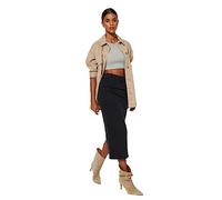Trendyol Damen Gerade Midi Stift Rock, Falda,
