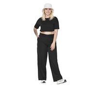Trendyol Damen Gerade Weites Bein Hohe Taille Hosen in Plus Size Calzoncillos, Black, 48 Grande De Las Mujeres