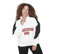 Trendyol Damen Motto Lange Ärmel Regulär Sweatshirt in Plus Size, Sudadera De Las Mujeres, Ecru,