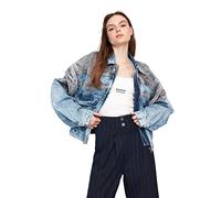 Trendyol Damen Oversize Basic Plain Denim Jacke Abrigo, Gray/Blue, 36 De Las Mujeres