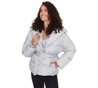 Trendyol Damen Oversize Puffer Plain Webstoff Winterjacke, abrigo De las mujeres, Gray, XS