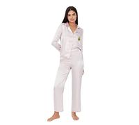 Trendyol Damen Print Mitte Webstoff Hemd-Hose Pyjama Conjunto de Pijama, Beige, 68 (Pack de 2) De Las Mujeres