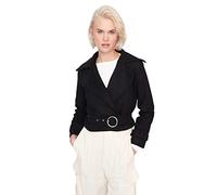 Trendyol Damen Regular Bikerjacken Plain Webstoff Mantel Abrigo, Black, 36 De Las Mujeres