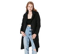 Trendyol Damen Regular Bikerjacken Plain Webstoff Mantel Abrigo, Black, 40 De Las Mujeres