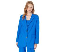 Trendyol Damen Regular Zweireihig Plain Webstoff Blazer Abrigo, Blue, 36 De Las Mujeres