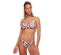 Trendyol Estampado Python. Parte Inferior de Bikini, Rosa, 34 para Mujer