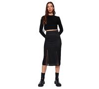 TRENDYOL Falda de Falda Recta Midi con lápiz Regular para Mujer, Negro, XL