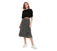 Trendyol Falda de Punto Acampanada para Mujer, Negro, S