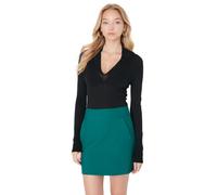 Trendyol Minifalda Tejida Recta Acampanada para Mujer Falda, Verde, 36