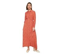 Trendyol Hemdkragen Tesettur Kleid Vestidos, Cinnamon, 34 De Las Mujeres
