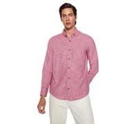 Trendyol Herren Gerade Lange Ärmel Schlank Hemd, Camisa de los Hombres, Red,
