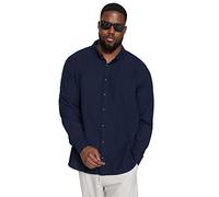 Trendyol Hombres Recta Manga Larga Regular Más Talla Camiseta, Azul Marino, 5XL