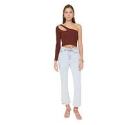 Trendyol Jeans Acampanados de Cintura Alta para Mujer, Azul, 66