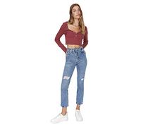 Trendyol Jeans Acampanados y Corte de Bota para Mujer, Azul, 62