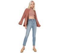 Trendyol Jeans Ajustados de Cintura Alta para Mujer, Azul Claro, 62