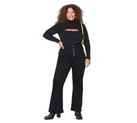 Trendyol Jeans de Cintura Alta para Mujer, Talla Grande, Color Negro, 42, Negro