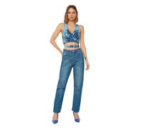 Trendyol Jeans de Cintura Azul Marino, 62 para Mujer