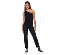 Trendyol Jeans para mamá de Cintura Alta y Pierna Ancha para Mujer Pantalones, Negro, 42