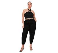 Trendyol Jeans Sueltos de Talla Grande para Mujer, Negro, 48 Plus
