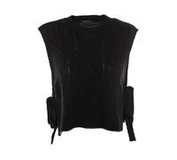 Trendyol Chaleco de Punto de Cuello Redondo estándar para Mujer Suéter, Negro, M