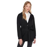 Trendyol Lapel Collar Plain Oversize Jacket Abrigo, Negro, M para Mujer