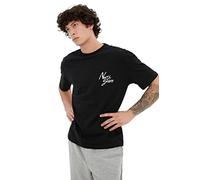 Trendyol Man Relaxed Standard Crew Neck Woven T-Shirt Camisa, Black, S para Hombre