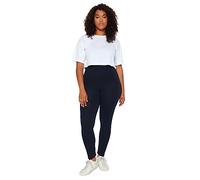 TRENDYOL Medias de Muslo de Cintura Alta para Mujer, Corte Ajustado, Talla Grande, Azul Marino, XL