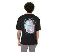 Trendyol Mens Relaxed Fit Bicycle Collar Short Sleeve Printed Tshirt Camisa, Black, S para Hombre