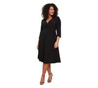 Trendyol Midi A-Line Regular Plus Size Dress, Vestidos De Las Mujeres, Black, 3XL