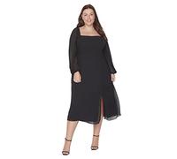 Trendyol Midi A-Line Regular Size Dress Vestido, Negro, 50 Plus para Mujer