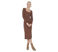 Trendyol Midi Bodycon Slim Dress Vestido, marrón, L para Mujer