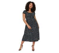 Trendyol Midi Off-Shoulder Slim Fit Knit Plus Size Dress Vestido de Punto para Mujer, Hombros Descubiertos, Ajuste Regular, Talla Grande, Negro, XL