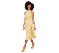 Trendyol Midi Wrapover Fitted Dress Vestido, Emerald Green, 34 para Mujer