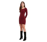 Trendyol Mini Bodycon Fitted Dress Vestidos, Burgundy, L De Las Mujeres