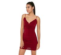 Trendyol Mini Bodycon Regular Dress Vestido, Burgundy, 40 para Mujer