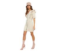 Trendyol Mini Bodycon Regular Dress, Vestido Mujer, Beige, 38