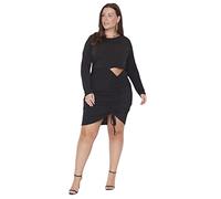 Trendyol Mini Smock Fitted Plus Size Dress Vestido, Negro, XL para Mujer