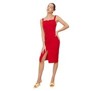 Trendyol Mini Vestido Tejido Regular Skater para Mujer, Rosso, 44