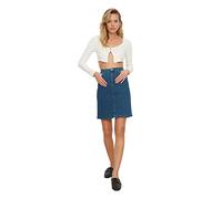 Trendyol Minifalda de Tubo para Mujer, Falda Vaquera Acampanada, Azul., 68