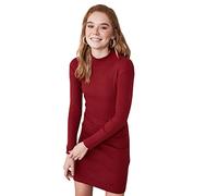 Trendyol Minivestido Ajustado de Punto para Mujer, Granate, M