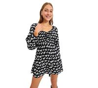 Trendyol Minivestido Tejido Regular Acampanado para Mujer, Negro, 36