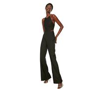 Trendyol Mono con Detalles en la Cintura y Piedras Colgantes, Negro, 36 para Mujer