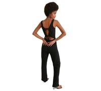 Trendyol Mono de Punto con Espalda descollted, Negro, L para Mujer
