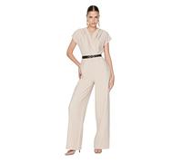Trendyol Mono Tejido con Detalles arqueados Lisos para Mujer Overol, Roca, 42